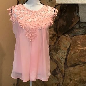 Stunning soft pink top with lace